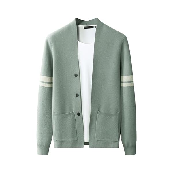 Mens Contrast Color Cashmere Buttons Cardigan Korean Business Casual Cardigans for Men Knitted Thin Style Men's Cardigan