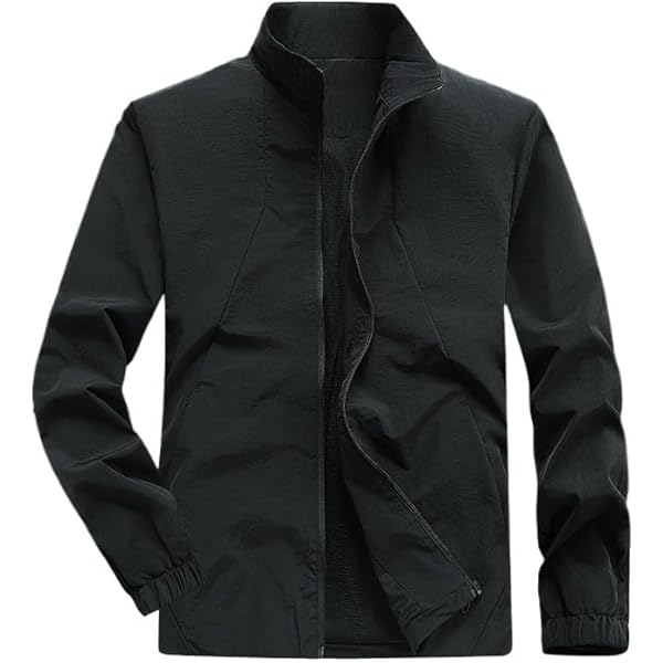 Mens Spring Fall Workwear Jacket Stand Collar Stretch Nylon Outdoor Korean Style Trench Coat for Men